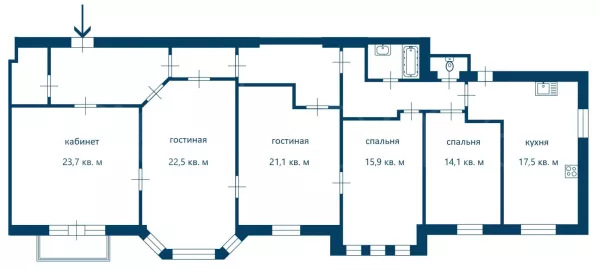 Аренда квартиры площадью 149.5 м² 4 этаж в на 1-м Басманном переулке по адресу Басманный, 1-й Басманный пер., 12